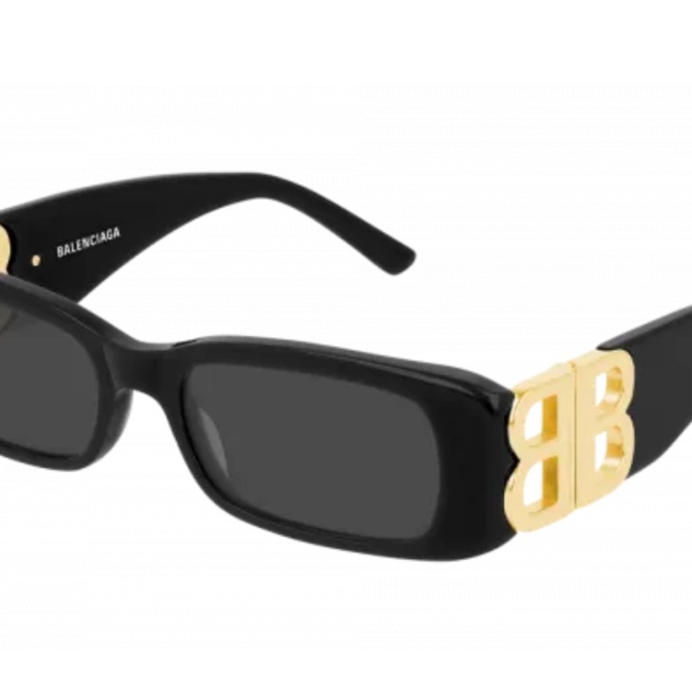 Authentic Like New Balenciaga Black Sunglasses w/ Gold Hardware